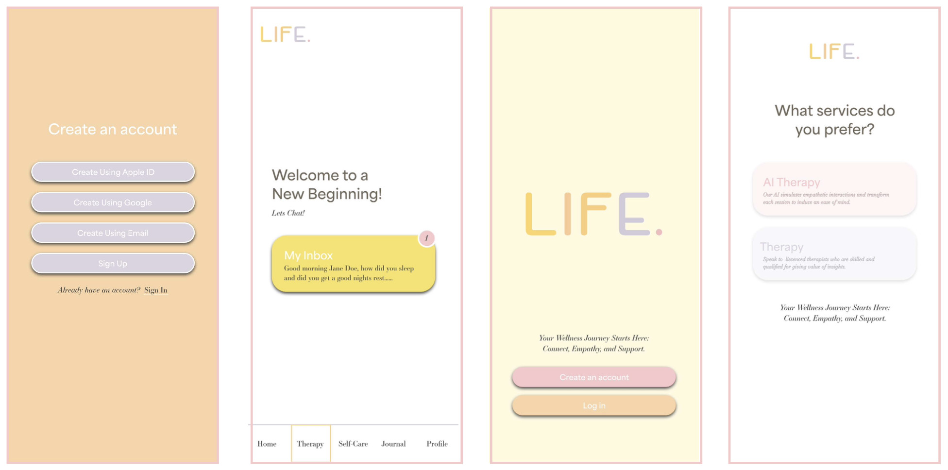 Early UI screens and challenges