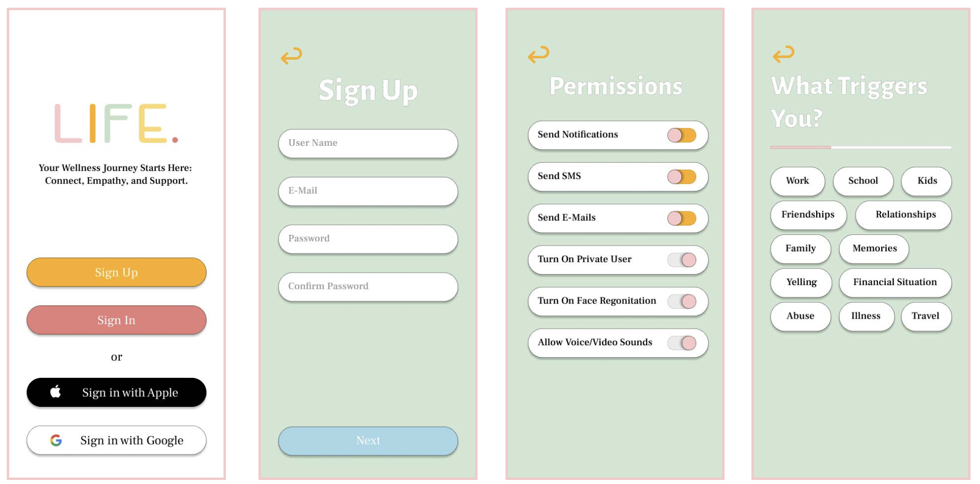 Refined final UI screens